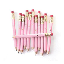 Load image into Gallery viewer, Mini Gold Heart - Pink Mini Pencils
