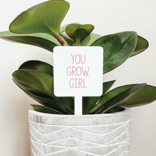 You Grow Girl Plant Marker