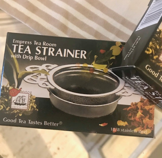 Empress Tea Strainer w/ Drip Bowl