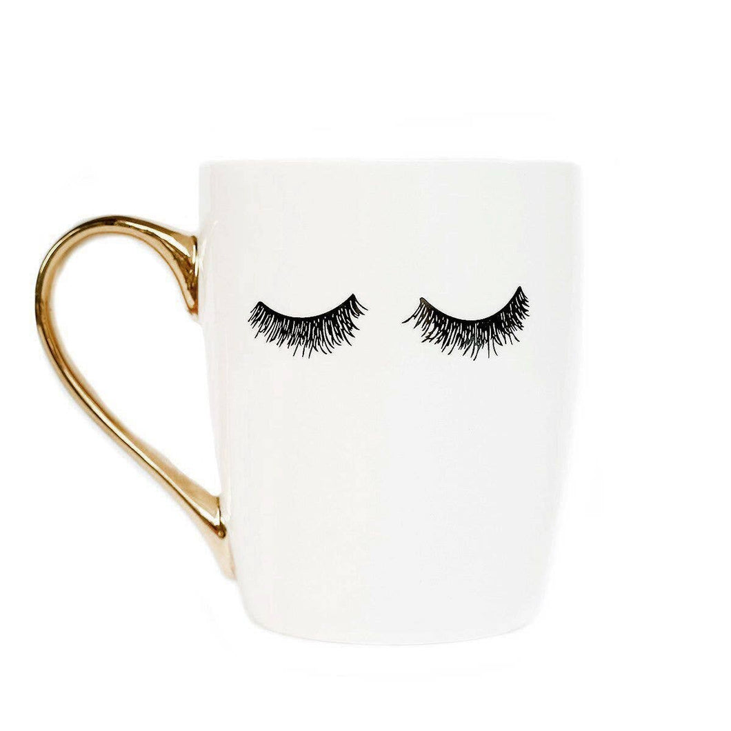 Eyelashes Gold Coffee Mug
