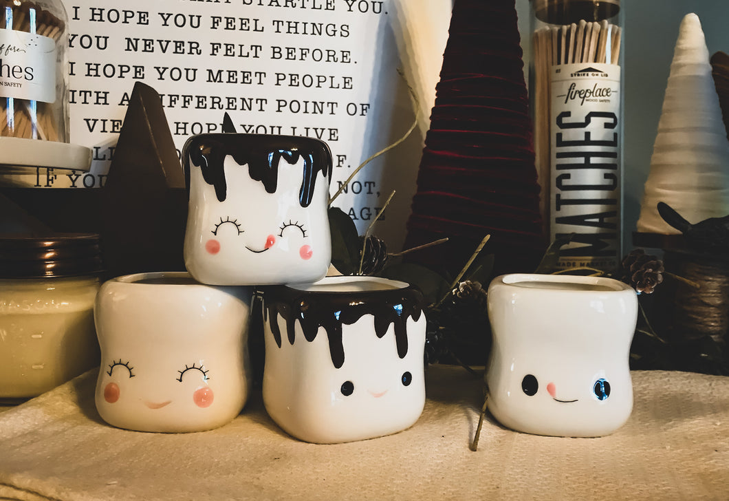 Marshmallow Shaped Hot Chocolate Mugs - Cute Emoji
